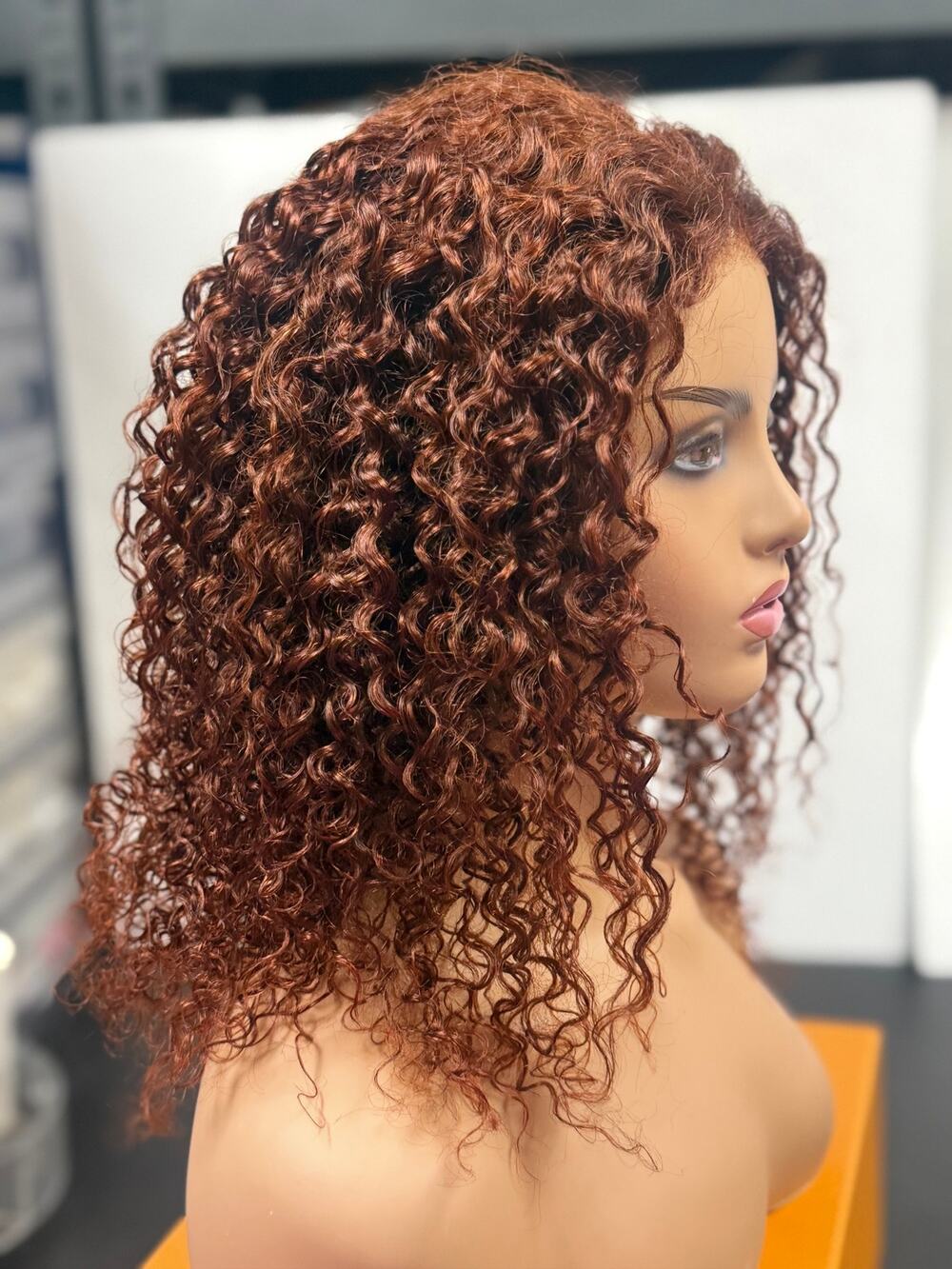 UNice Curly Human Hair Wig 14" Medium Cap NWT